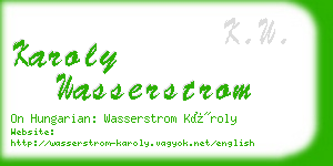 karoly wasserstrom business card